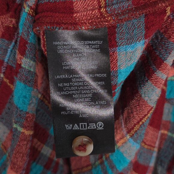 Anthropologie PILCRO Shirt SMALL Plaid Tunic Long Duster Button Down Maxi - Picture 13 of 13